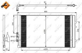 NRF 350036 - CONDENSADOR BMW X3 2.0D 11-570X378X