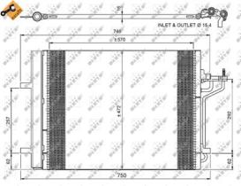 NRF 350052 - CONDENSADOR FORD FOCUS 2.0 11-570X4