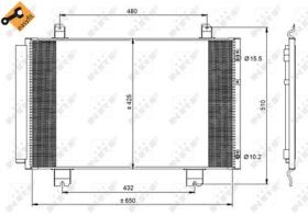 NRF 350092 - CONDENSADOR LEXUS LS 4.6 07-650X425