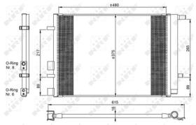 NRF 350095 - CONDENSADOR HYUNDAI I20 1.2 08-480X