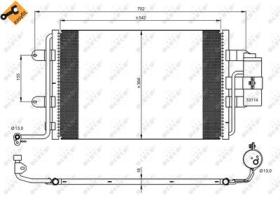 NRF 35227 - CONDENSADOR VW GOLF 1.4 98-542X358X