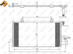 NRF 35248 - CONDENSADOR AUDI 80 2.0 92-620X355X