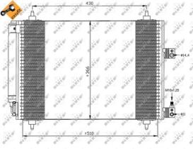 NRF 35443 - CONDENSADOR PEUGEOT 307 2.0D 01-510