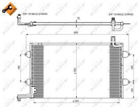 NRF 35584 - CONDENSADOR VW GOLF 1.6 92-555X362X