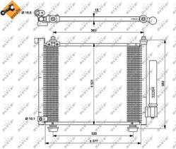 NRF 35764 - CONDENSADOR OPEL AGILA 1.3D 00-380X