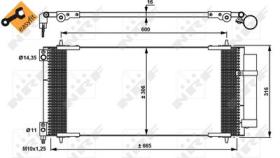 NRF 35905 - CONDENSADOR PEUGEOT 607 2.7D 00-665