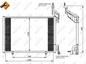 NRF 35976 - CONDENSADOR FORD FIESTA 1.6D 09-495