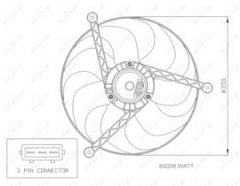 NRF 47057 - VENTILADOR VW POLO 1.4 95-0X0X0