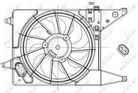 NRF 47225 - VENTILADOR DACIA LOGAN 1.6 05-0X0X0