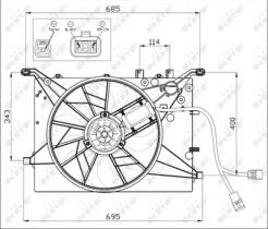 NRF 47460 - VENTILADOR VOLVO V70 2.4D 00-0X0X0