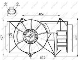 NRF 47525 - VENTILADOR TOYOTA YARIS 1.4D 99-0X0