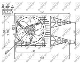 NRF 47744 - VENTILADOR VW GOLF 1.4 98-0X0X0