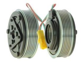 DESPIECE DE COMPRESOR EMT-902 - EMBRAGUE COMPLETO SANDEN 109MM PLV-6 12V (CONECTOR AMARILLO)