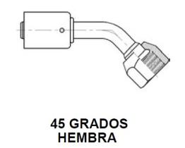 PARTES AIRE ACONDICIONADO RAC-BL1111 - RACOR 45° HEMBRA CONICO ALUMINIO ESTANDAR ROSCA= 5/8-18 R=6