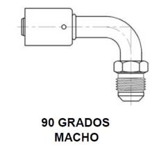 PARTES AIRE ACONDICIONADO RAC-BL1221 - RACOR 90° MACHO CONICO ALUMINIO ESTANDAR ROSCA= 5/8-18 R=6 T