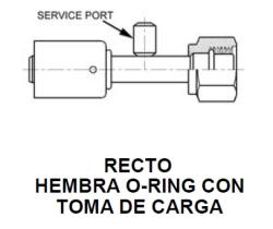 PARTES AIRE ACONDICIONADO RAC-BL1301-1 - RACOR RECTO HEMBRA O-RING CON TOMA DE CARGA ALUMINIO ESTANDA