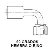 PARTES AIRE ACONDICIONADO RAC-BL1321 - RACOR 90° HEMBRA O-RING ALUMINIO ESTANDAR ROSCA= 5/8-18 R=6