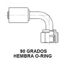 PARTES AIRE ACONDICIONADO RAC-SR1323 - RACOR 90° HEMBRA O-RING ACERO REDUCIDO ROSCA=7/8-14  R=10  T