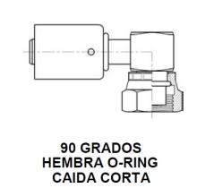 PARTES AIRE ACONDICIONADO RAC-SB1322-SD - RACOR 90° HEMBRA O-RING CAIDA CORTA ACERO ESTANDAR ROSCA= 3/