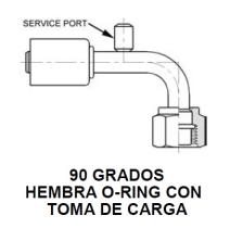 PARTES AIRE ACONDICIONADO RAC-BL1321-1 - RACOR 90° HEMBRA O-RING CON TOMA DE CARGA ALUMINIO ESTANDAR