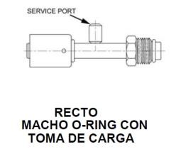 PARTES AIRE ACONDICIONADO RAC-BL1401-3 - RACOR RECTO MACHO O-RING CON TOMA DE CARGA ALUMINIO ESTANDAR