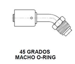 PARTES AIRE ACONDICIONADO RAC-BL1411 - RACOR 45° MACHO O-RING ALUMINIO ESTANDAR ROSCA=5/8-18 R=6 TB