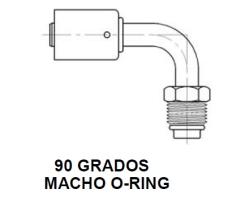 PARTES AIRE ACONDICIONADO RAC-BL1421 - RACOR 90° MACHO O-RING ALUMINIO ESTANDAR ROSCA=5/8-18 R=6 TB