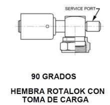 PARTES AIRE ACONDICIONADO RAC-SB2132-3 - RACOR 90° HEMBRA ROTALOK CON TOMA DE CARGA ACERO ESTANDAR RO