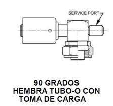 PARTES AIRE ACONDICIONADO RAC-SR21444-3 - RACOR 90° HEMBRA TUBO-O CON TOMA DE CARGA ACERO REDUCIDO ROS