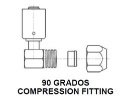 PARTES AIRE ACONDICIONADO RAC-SB2921 - RACOR 90° COMPRESSION FITTING ACERO ESTANDAR ROSCA=3/8 TUBE