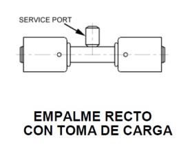 PARTES AIRE ACONDICIONADO RAC-BL6101-1 - RACOR EMPALME RECTO CON TOMA DE CARGA ALUMINIO ESTANDAR ROSC