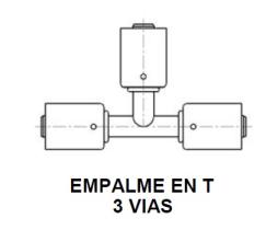 PARTES AIRE ACONDICIONADO RAC-BL6201 - RACOR EMPALME EN T 3 VIAS ALUMINIO ESTANDAR ROSCA=6X6X6